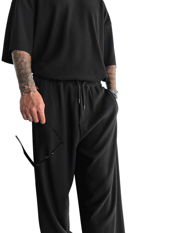 Loose Fit Cord Pant - Black