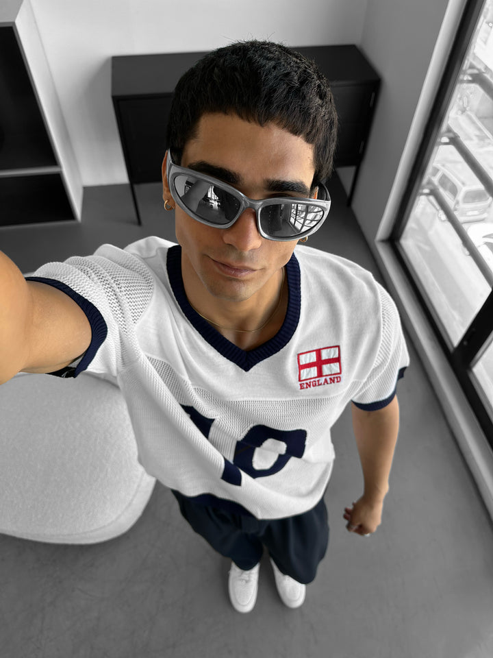 Oversize England Knit T-shirt - White
