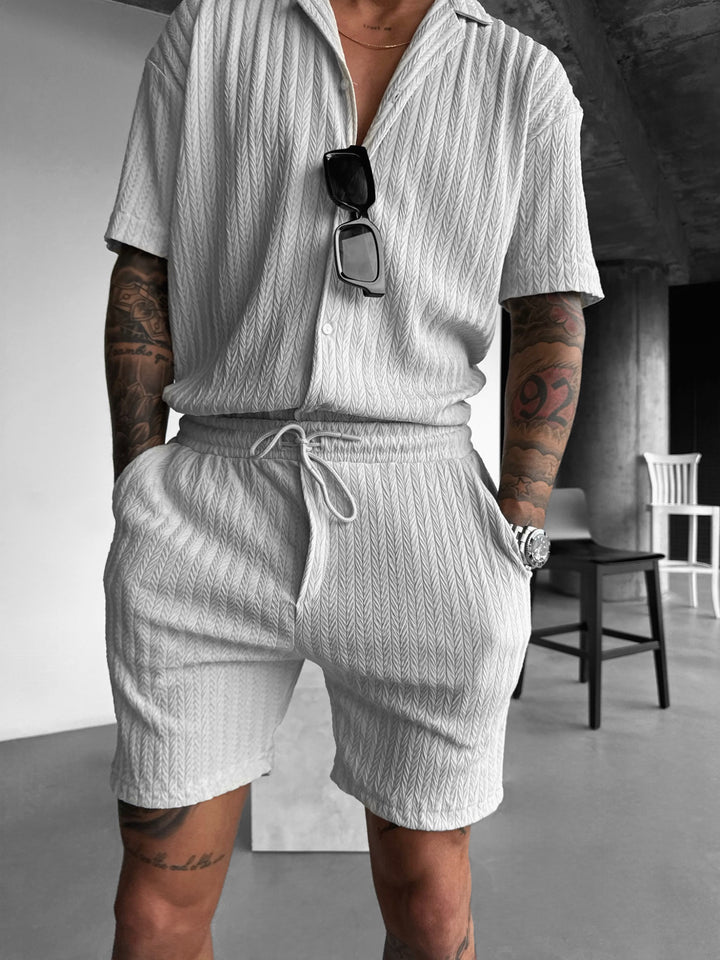 Loose Fit Structured Shorts - Grey