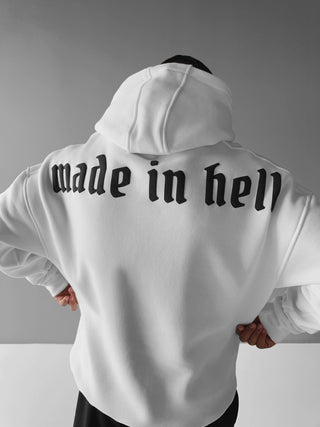 Oversize Made in Hell Hoodie - White