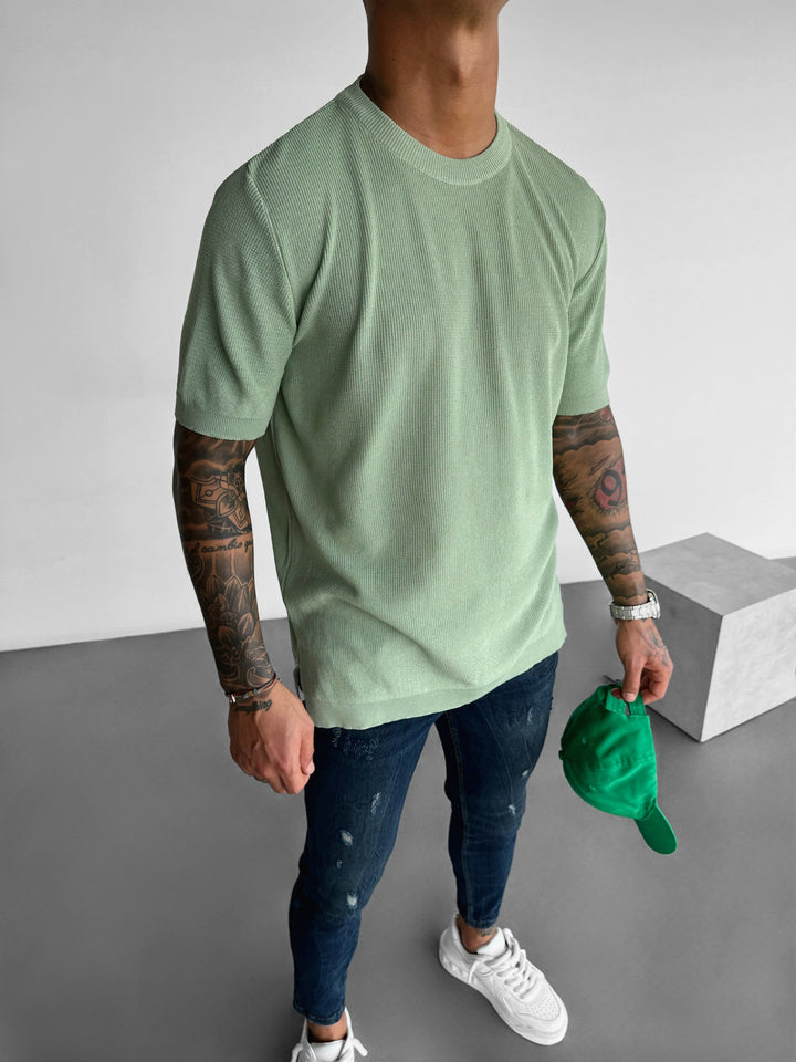 Oversize Knit T-Shirt - Green