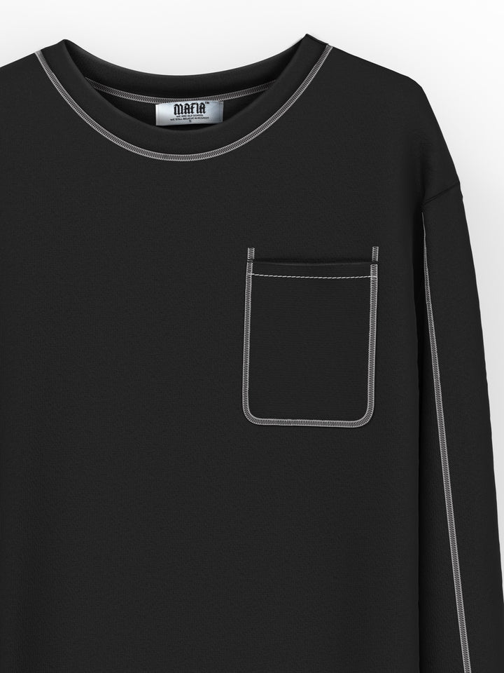 Oversize Seam Sweater - Black