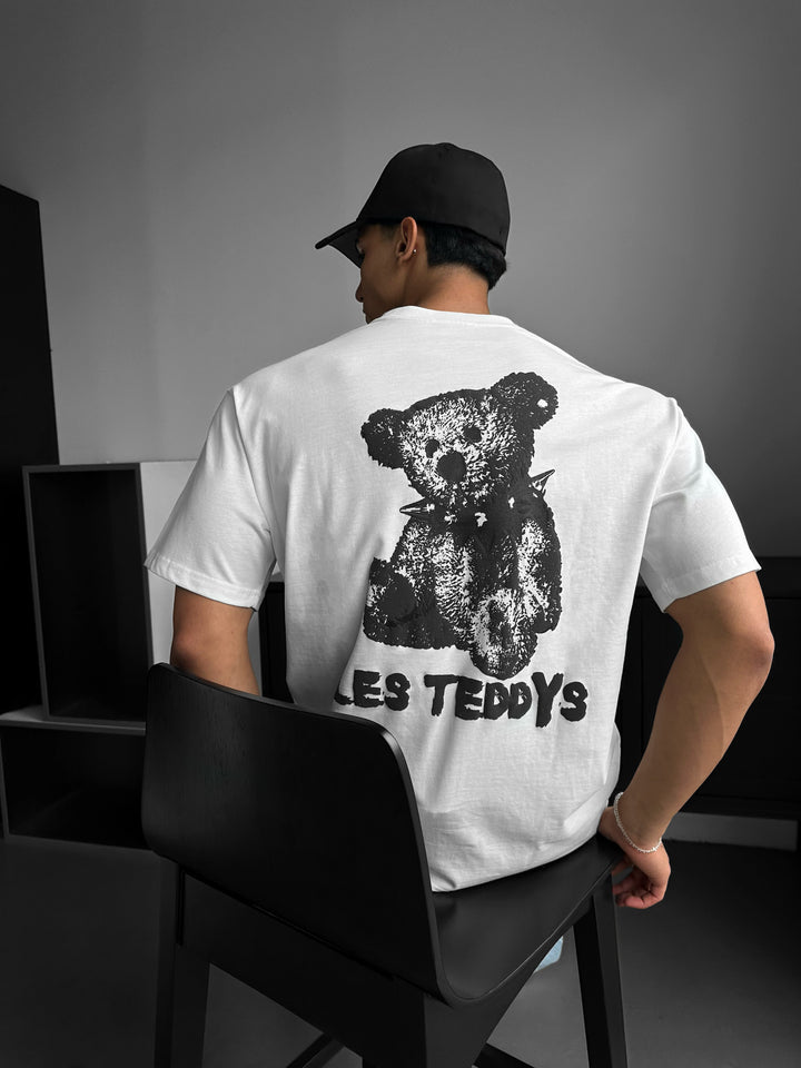 Oversize 'Les Teddys' T-Shirt - Ecru and Black
