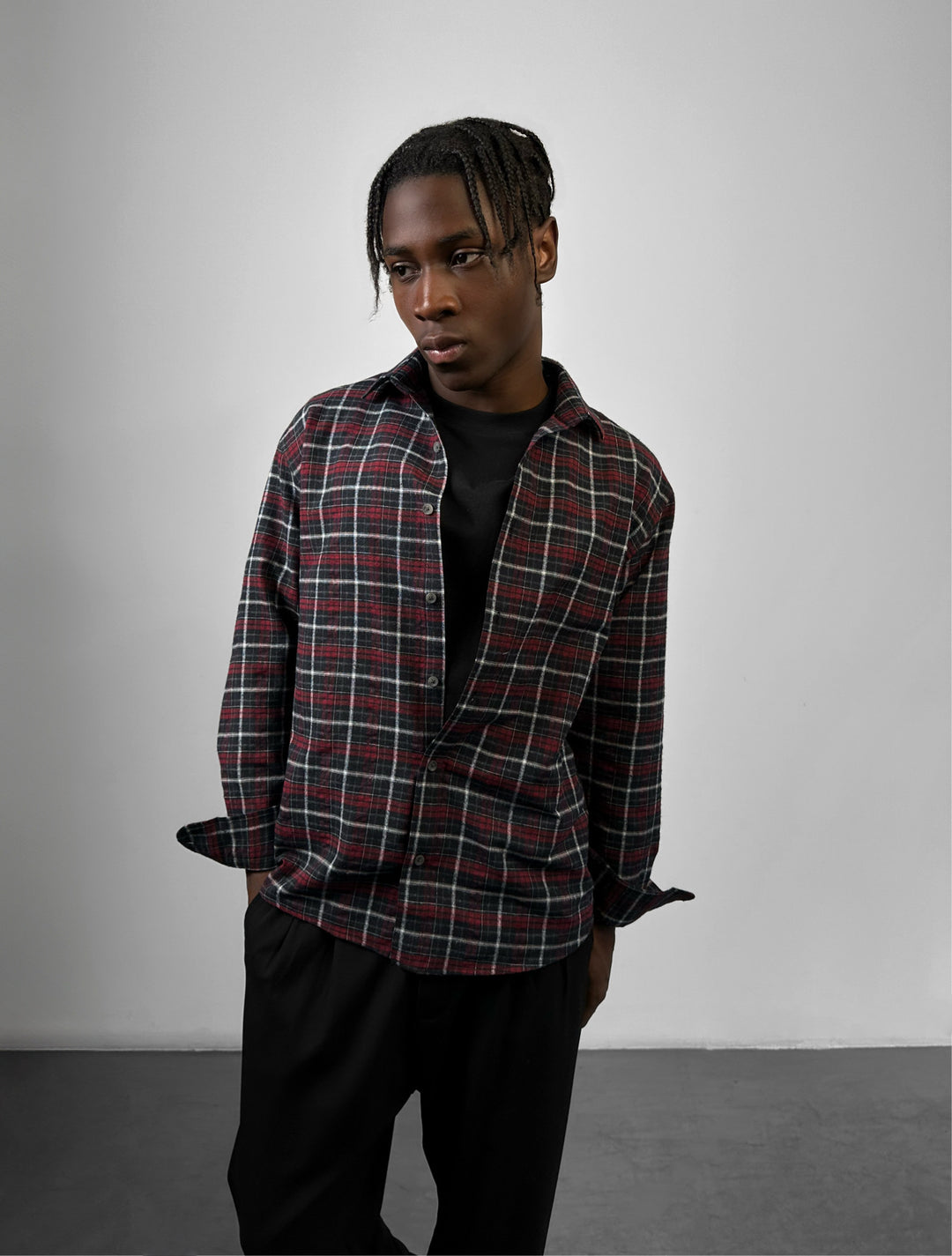 Regular Fit Classic Check Shirt - Bordeaux