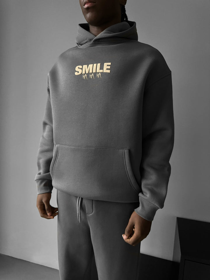 Oversize Smile Hoodie - Anthracite