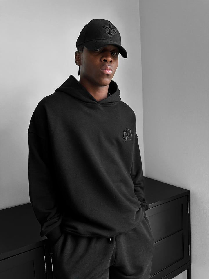 Loose Fit ‘MF’ Hoodie - Black
