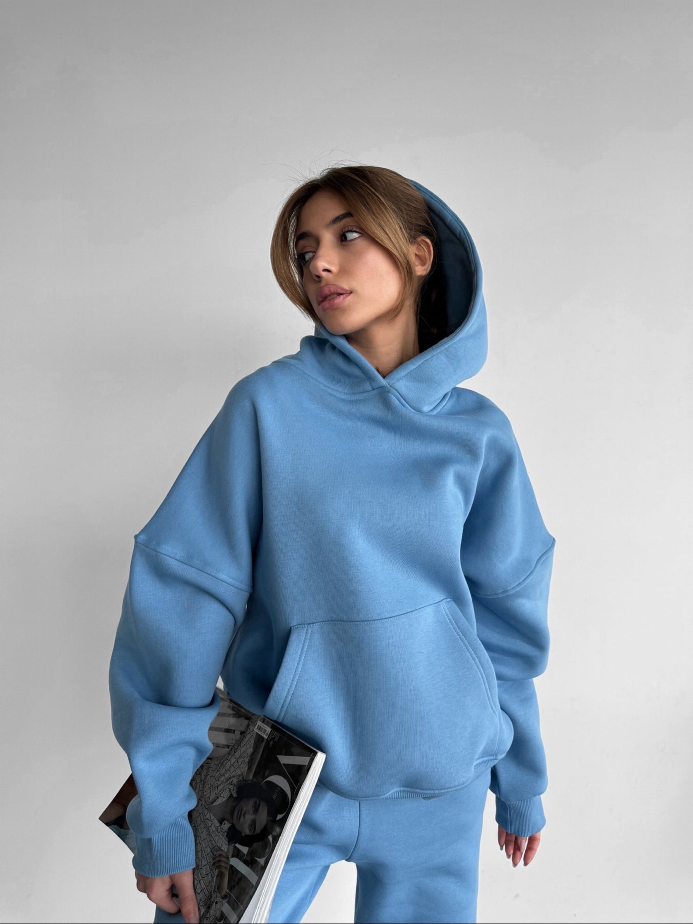 Oversize Basic Women Hoodie - Blue – Kleidermafia