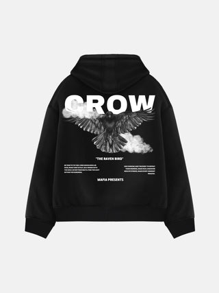 Oversize Crow Hoodie - Black