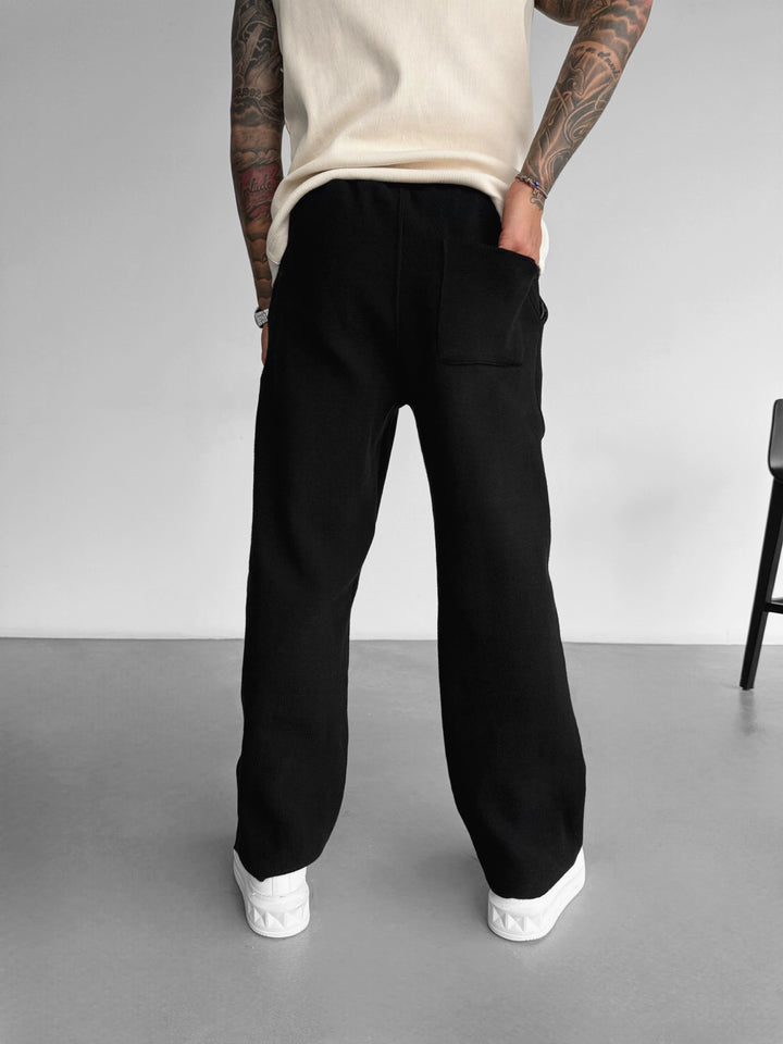 Loose Fit Seam Trousers - Black