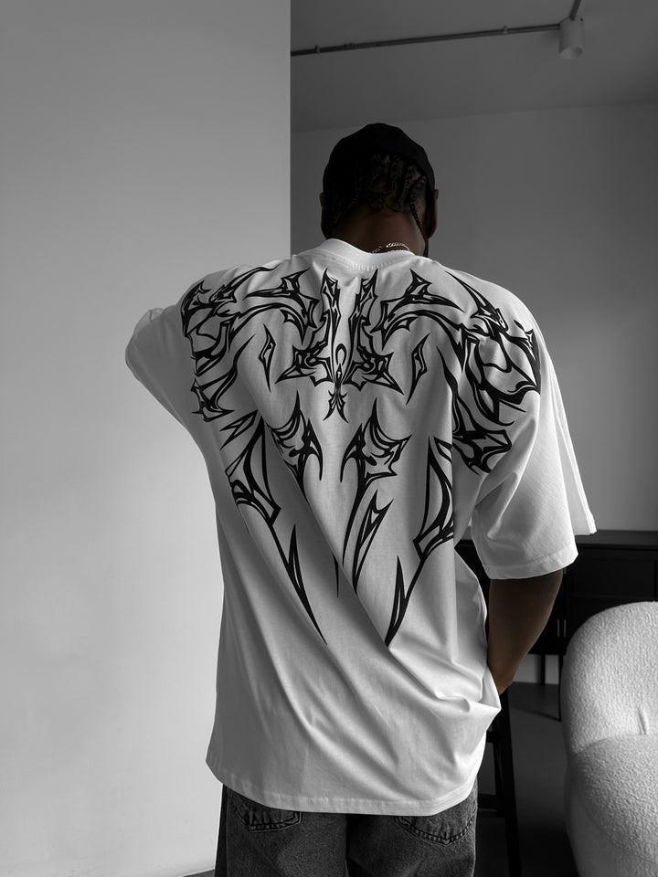Oversize Mafia Tribal T-shirt - Ecru