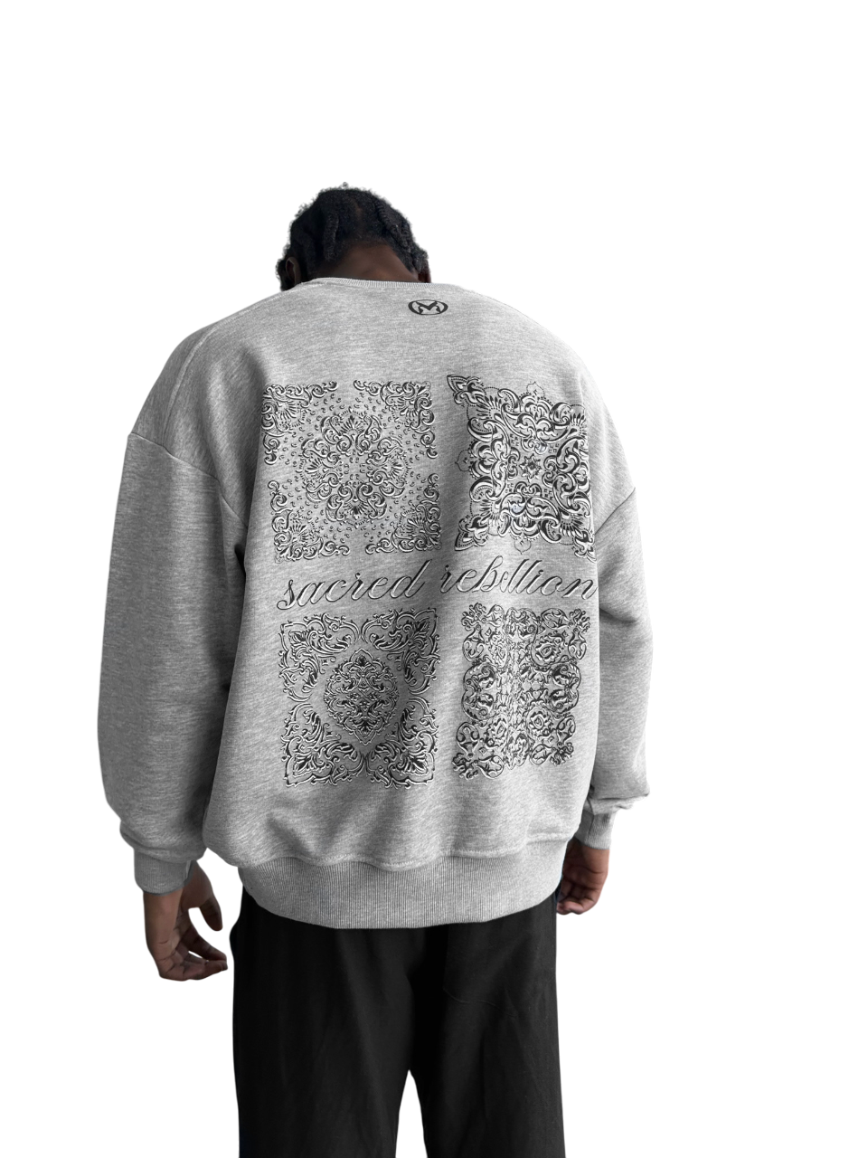 Oversize Sacred Rebellion Sweater - Grey Melange