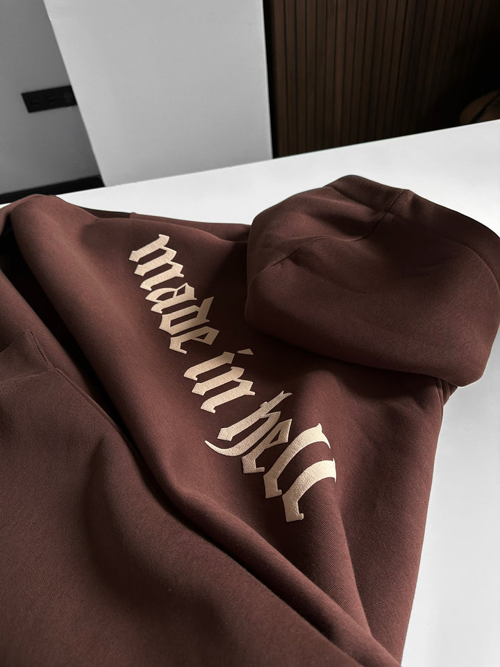Oversize Made in Hell Hoodie - Brown