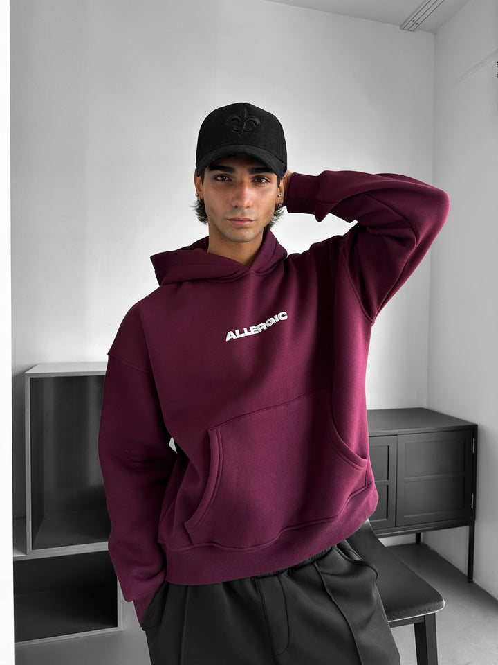 Oversize Allergic Hoodie - Bordeaux