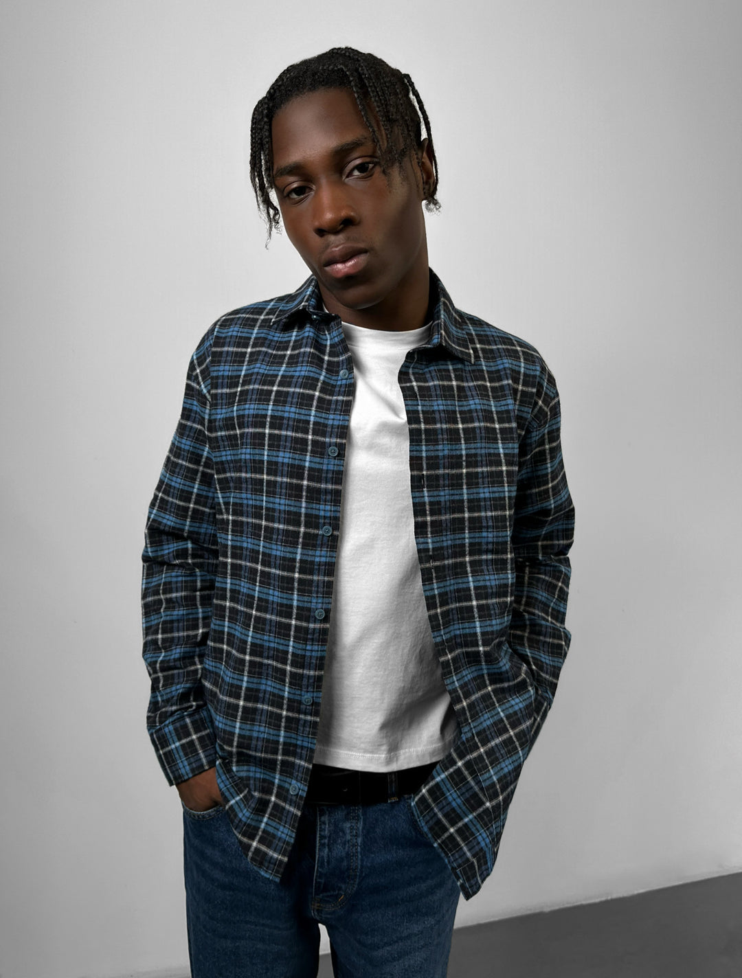 Regular Fit Classic Check Shirt - Sax