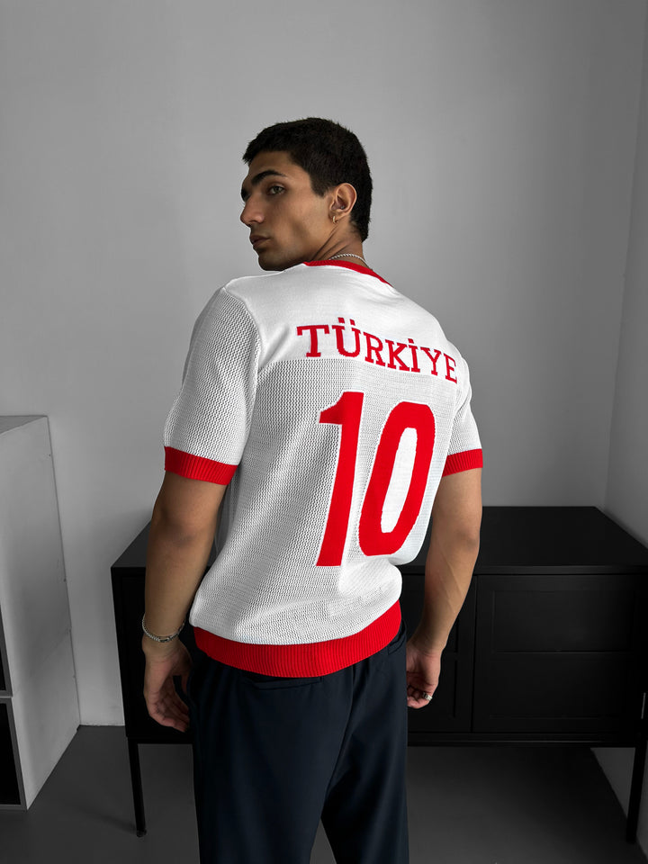 Oversize Türkiye Knit T-shirt - White
