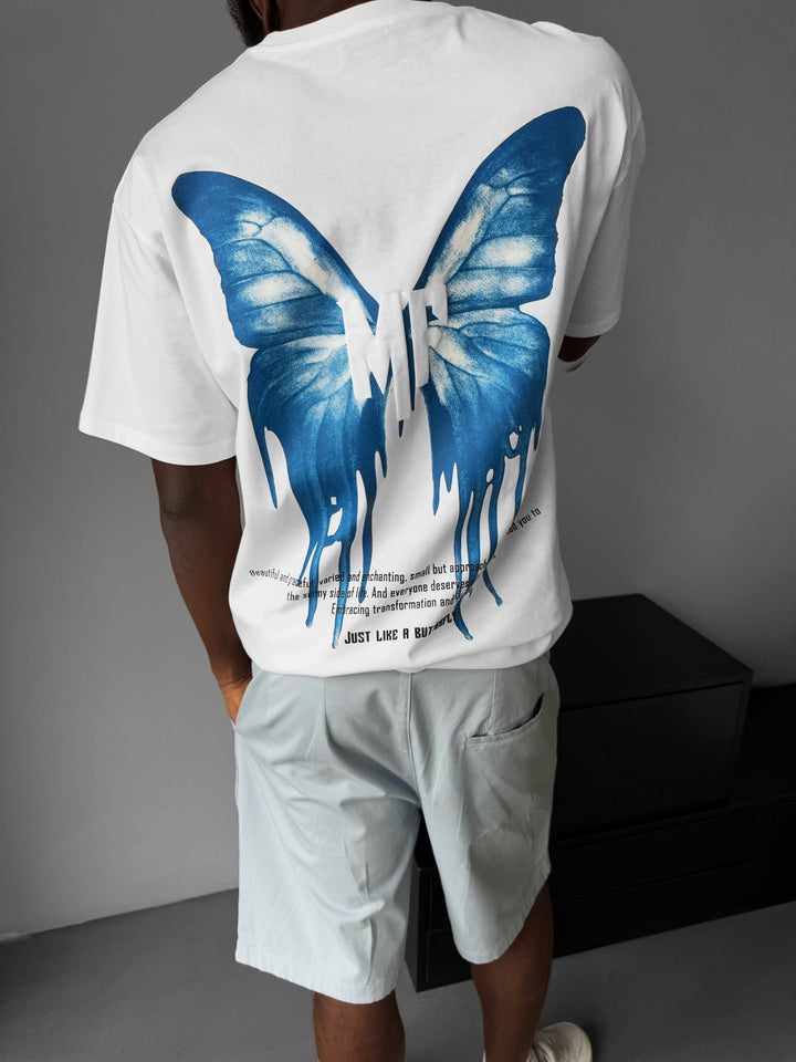 Oversize 'Like a Butterfly' T-Shirt - Ecru