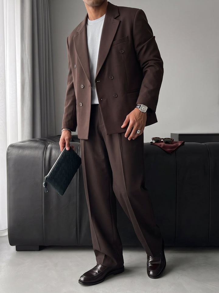 Oversize Tailored Suit - Brown