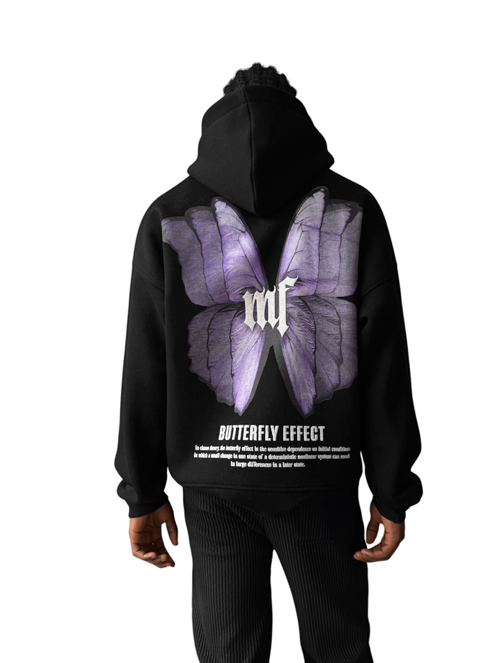 Oversize Butterfly Effect Hoodie - Black