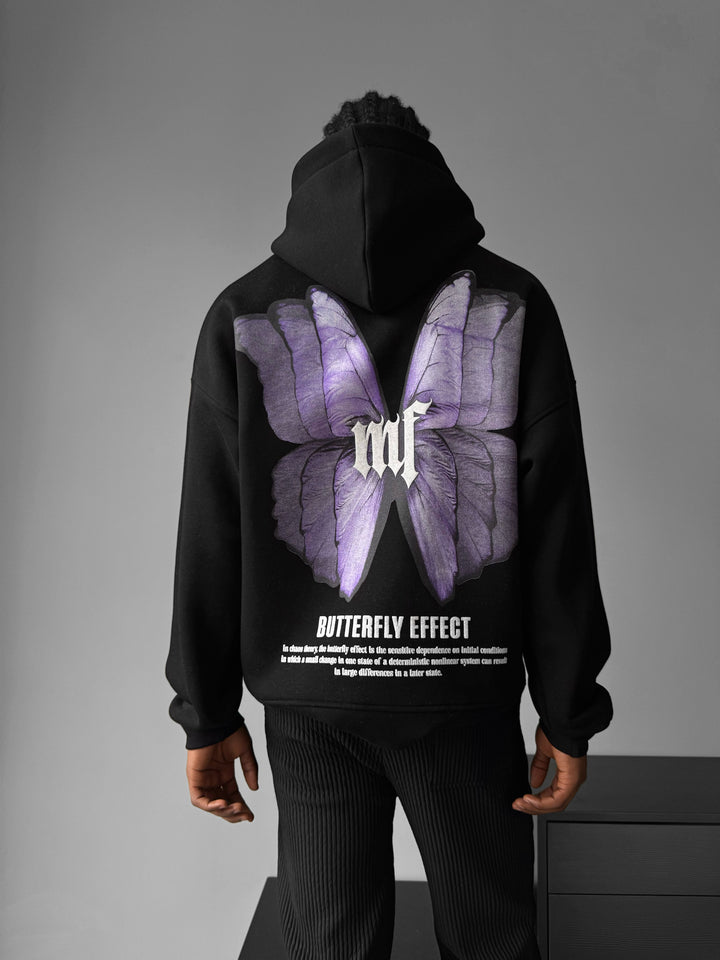 Oversize Butterfly Effect Hoodie - Black