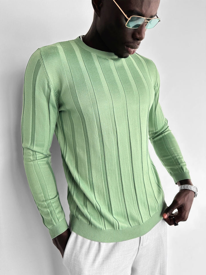Regular Strip Sweater - Mint
