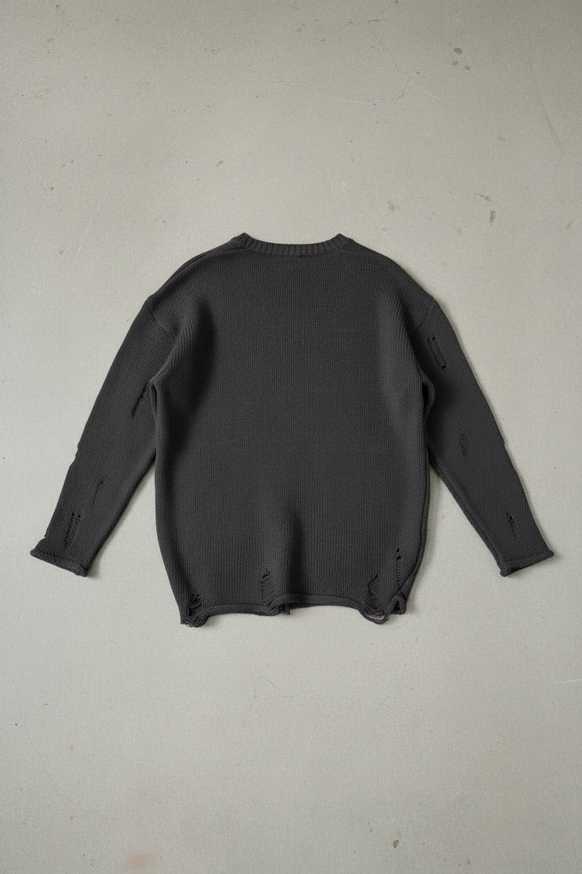 Oversize Torn Sweater - Anthracite