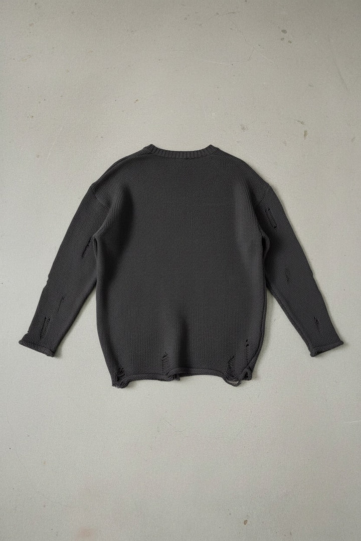 Oversize Torn Sweater - Anthracite