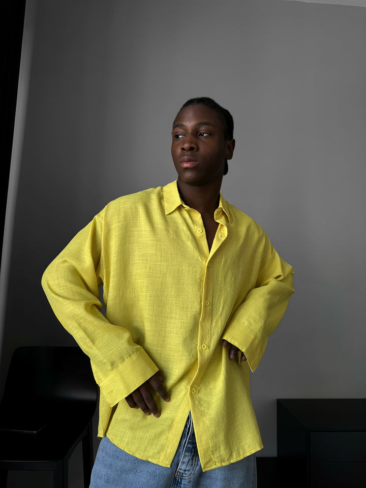Oversize Linen Shirt - Yellow
