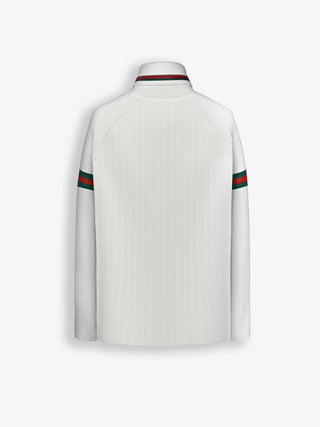 Slim Fit color accents Sweater - White