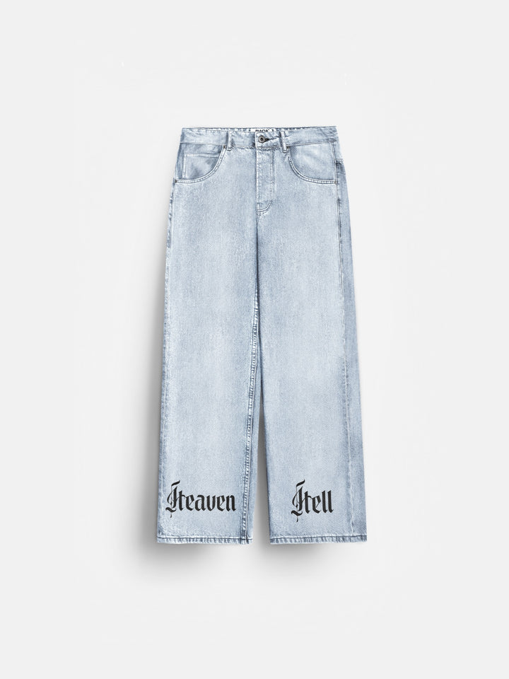Baggy 'Heaven Hell' Jeans - Ice Blue