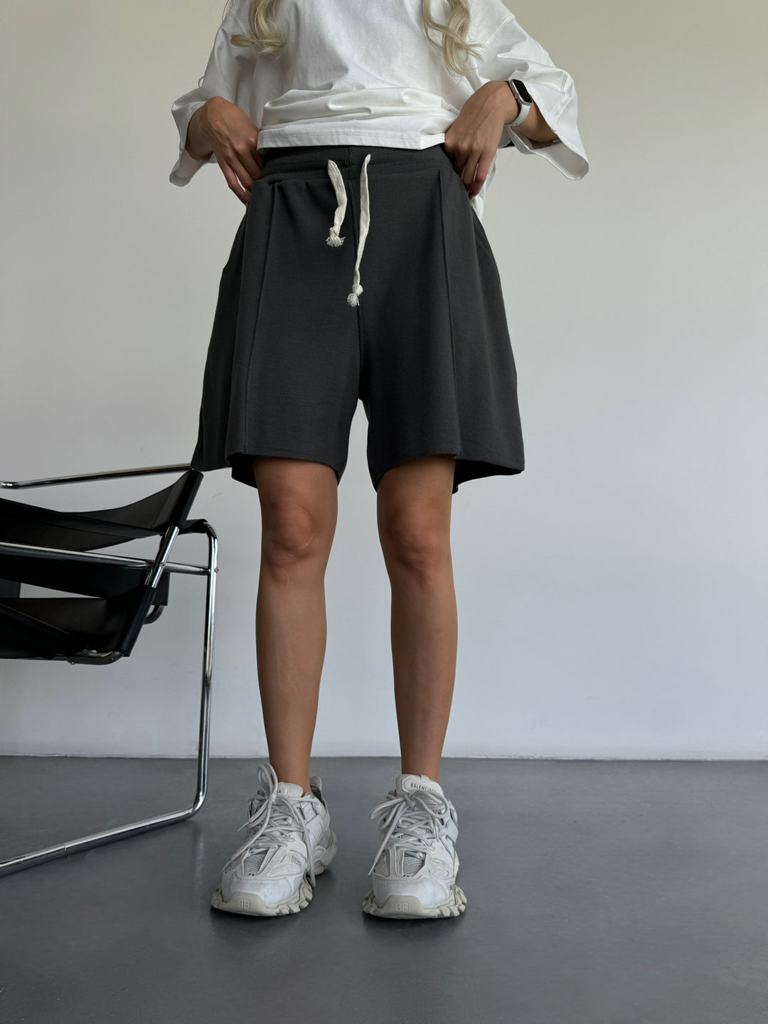 Loose Fit Seam Shorts - Anthracite