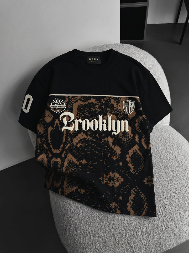 Oversize Brooklyn T-shirt - Black and Brown