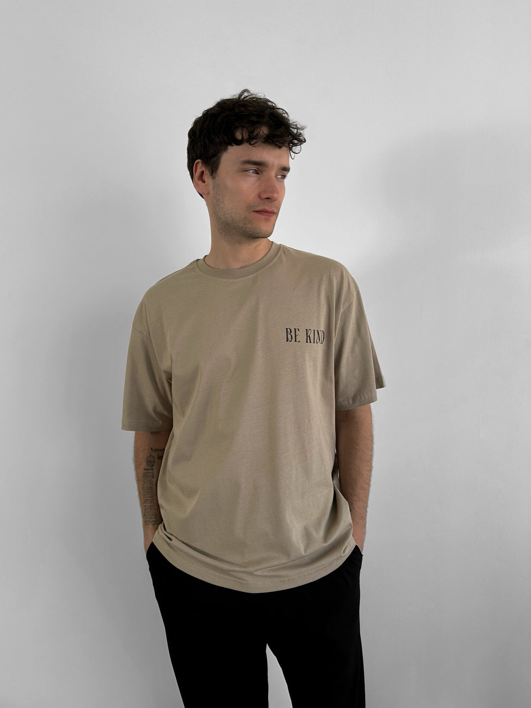 Oversize Be Kind T-shirt - Stone