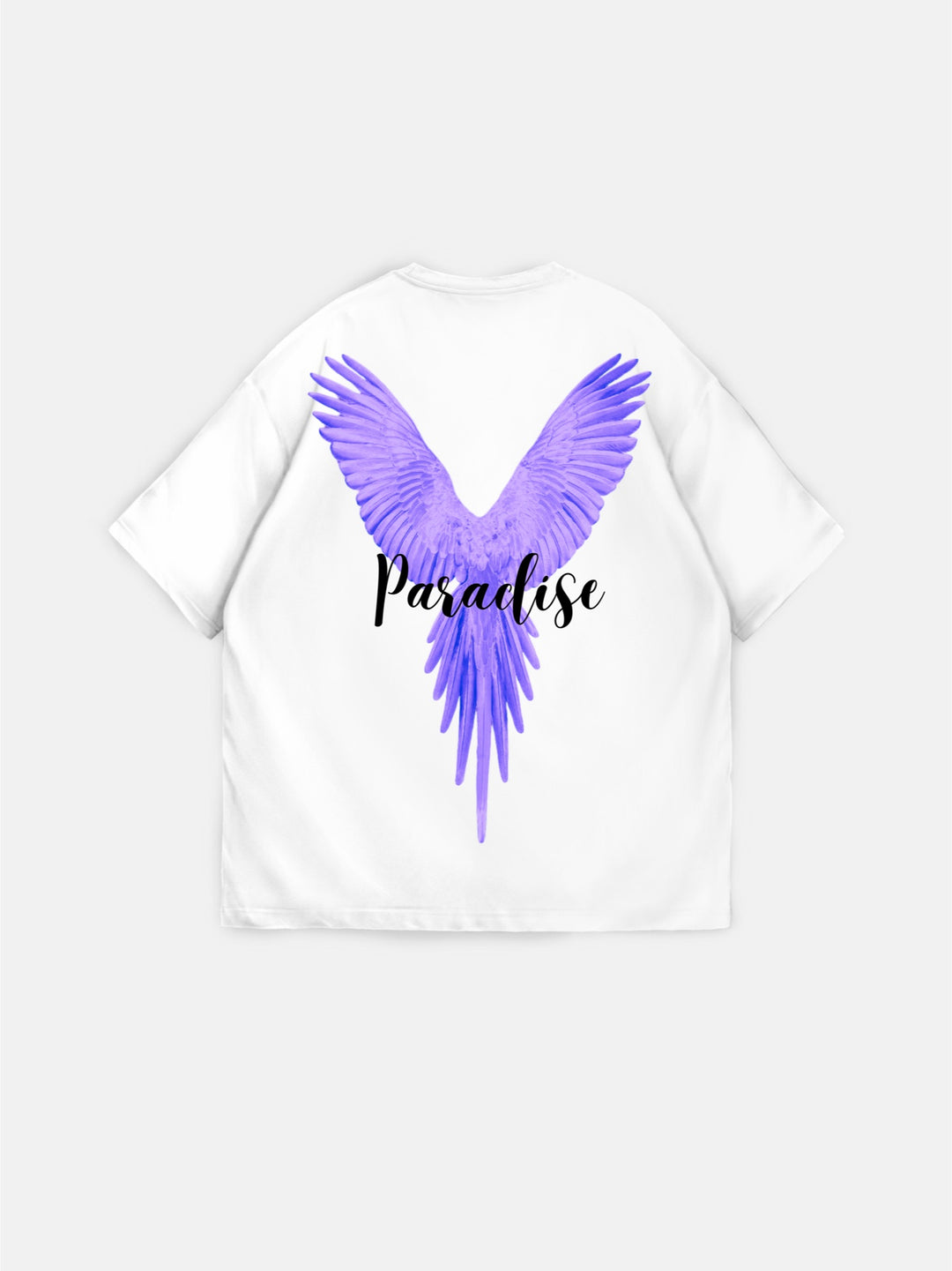 Oversize Parrot Paradise T-shirt - White and Purple
