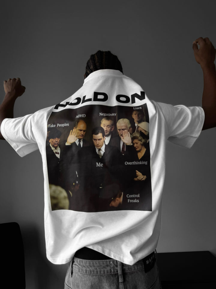 Oversize "Hold On" T-Shirt - Ecru