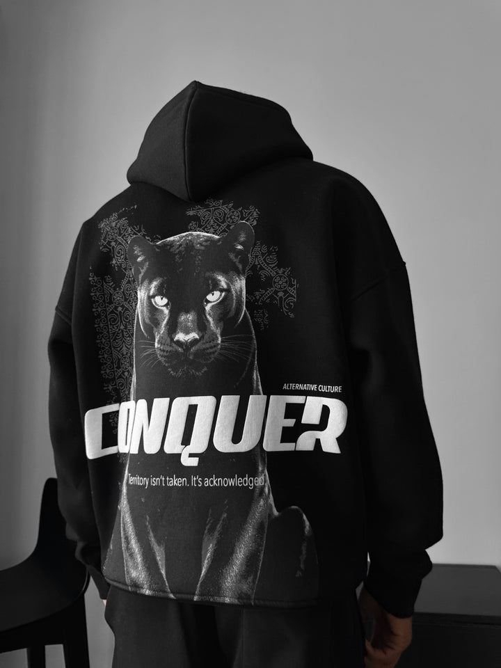 Oversize Conquer Hoodie - Black