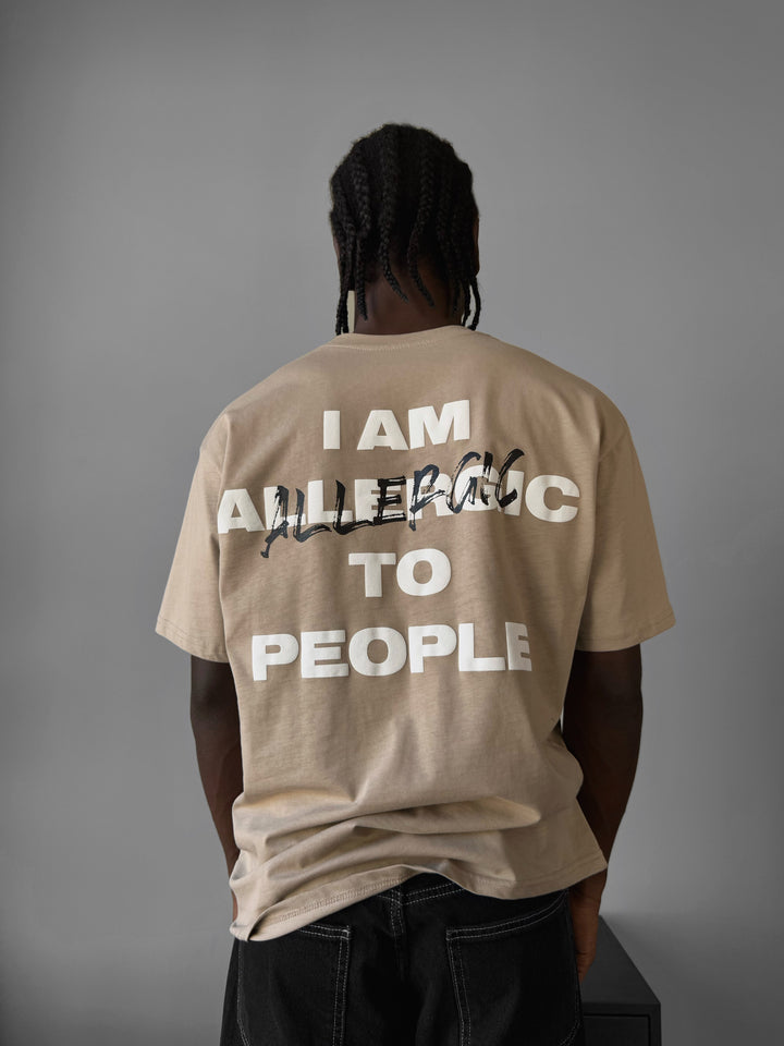 Oversize Allergic T-Shirt - Beige