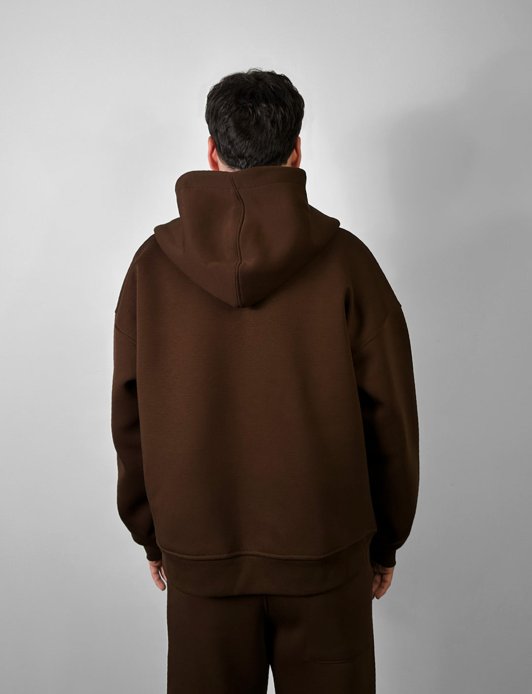Loose Fit Double-Zip Hoodie - Brown