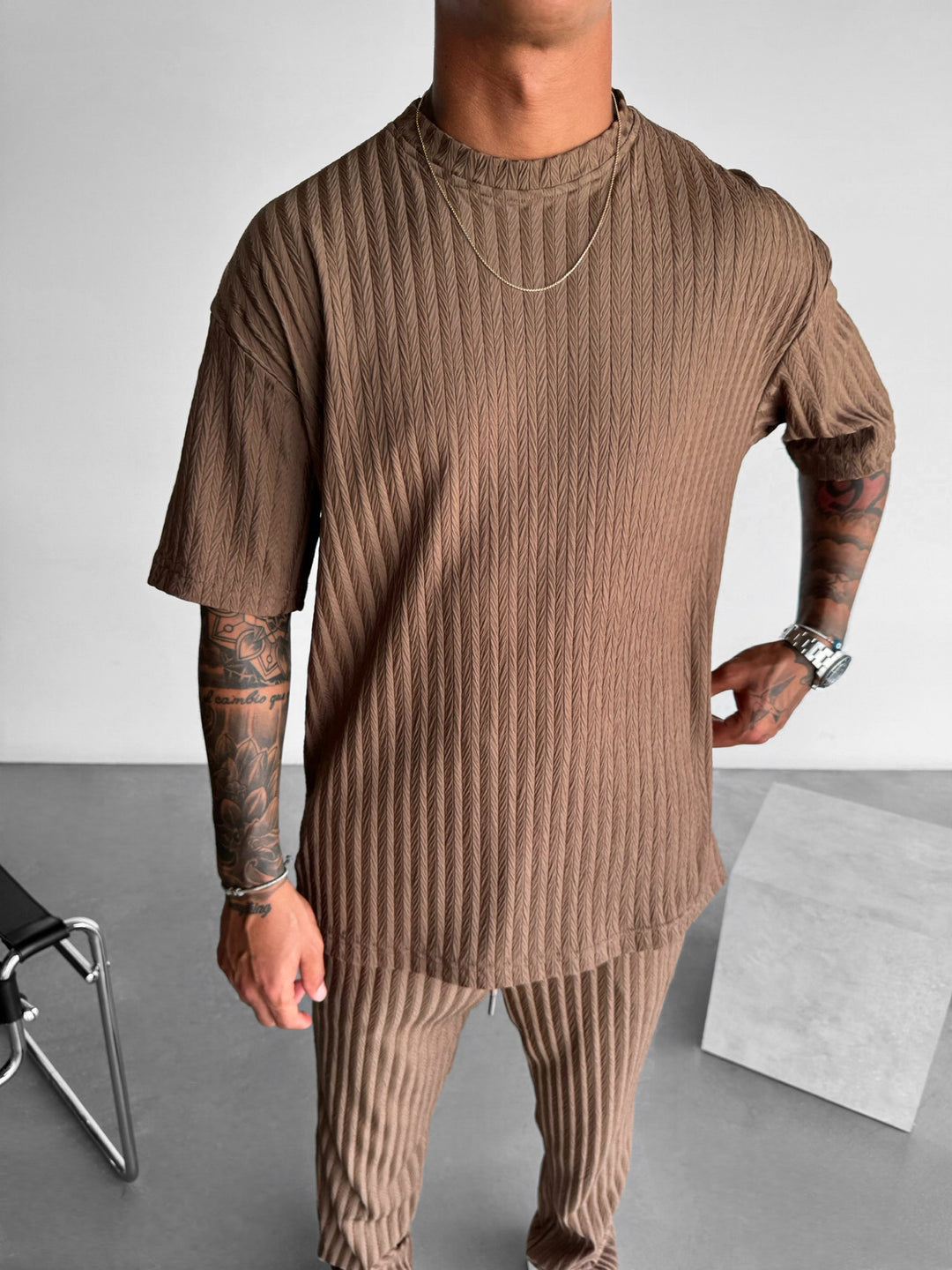 Oversize Structured T-Shirt - Cappucino