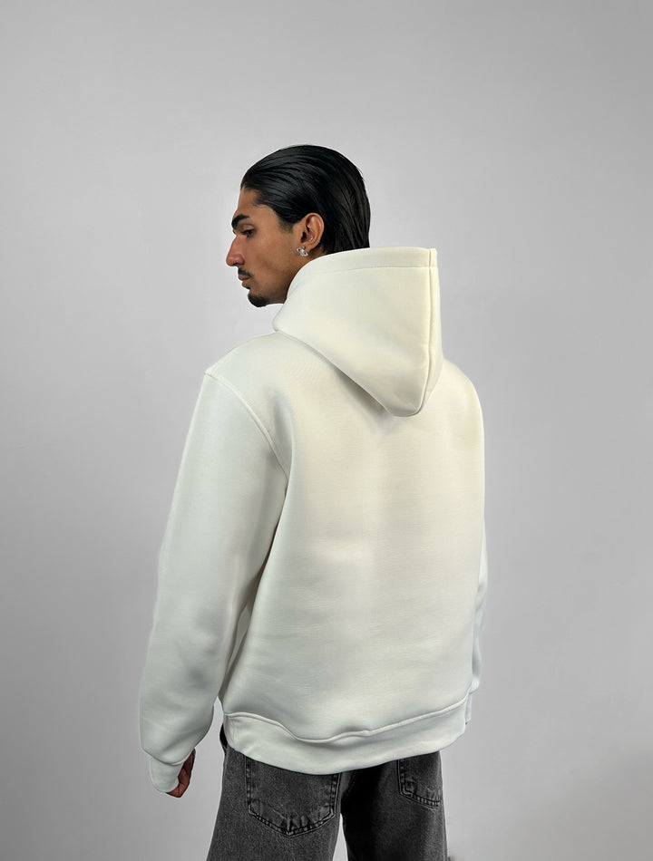 Loose Fit Basic Hoodie - Ecru
