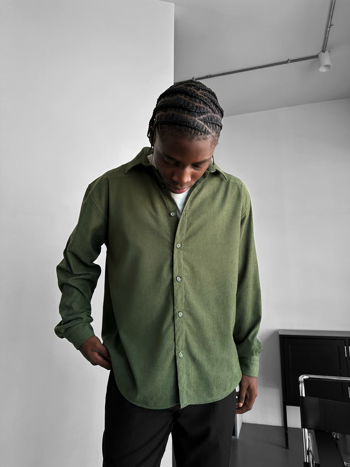 Oversize Velvet Shirt - Khaki
