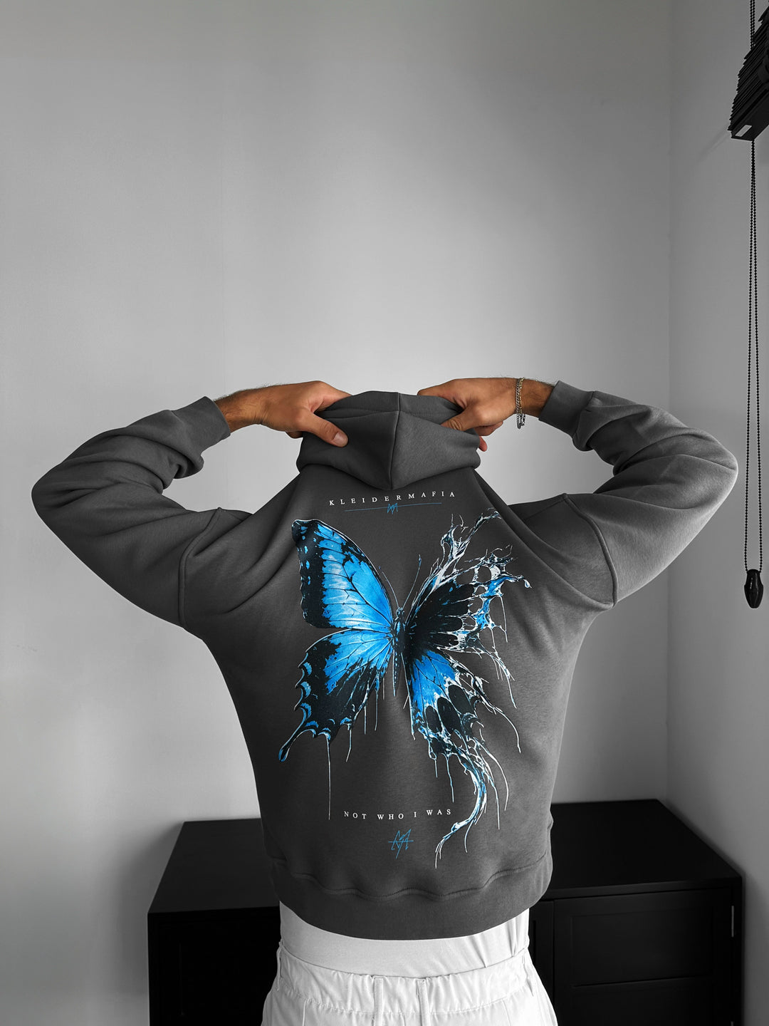 Oversize Broken Butterfly Hoodie - Anthracite
