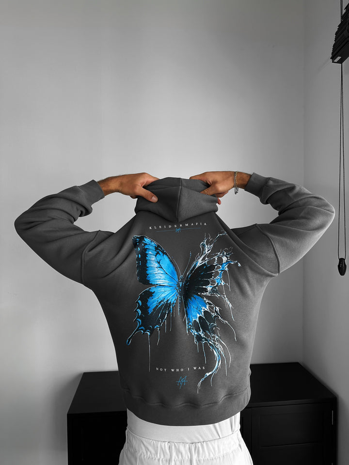 Oversize Broken Butterfly Hoodie - Anthracite