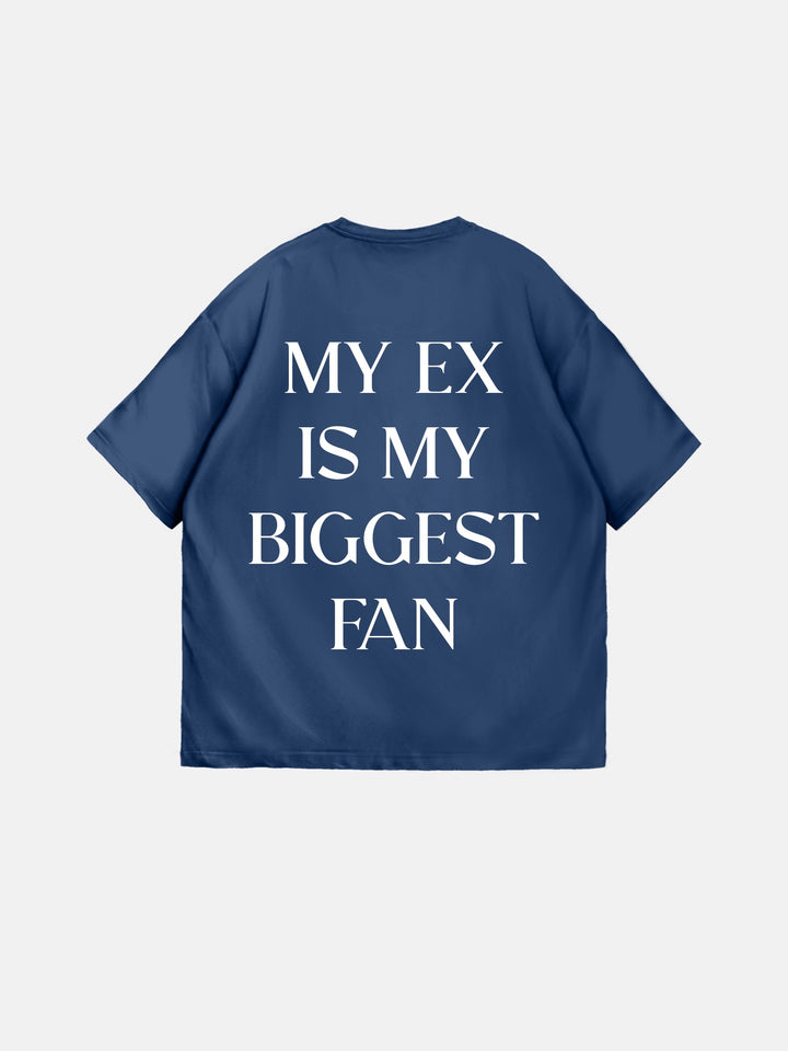 Oversize "EX" T-Shirt - Navy Peony