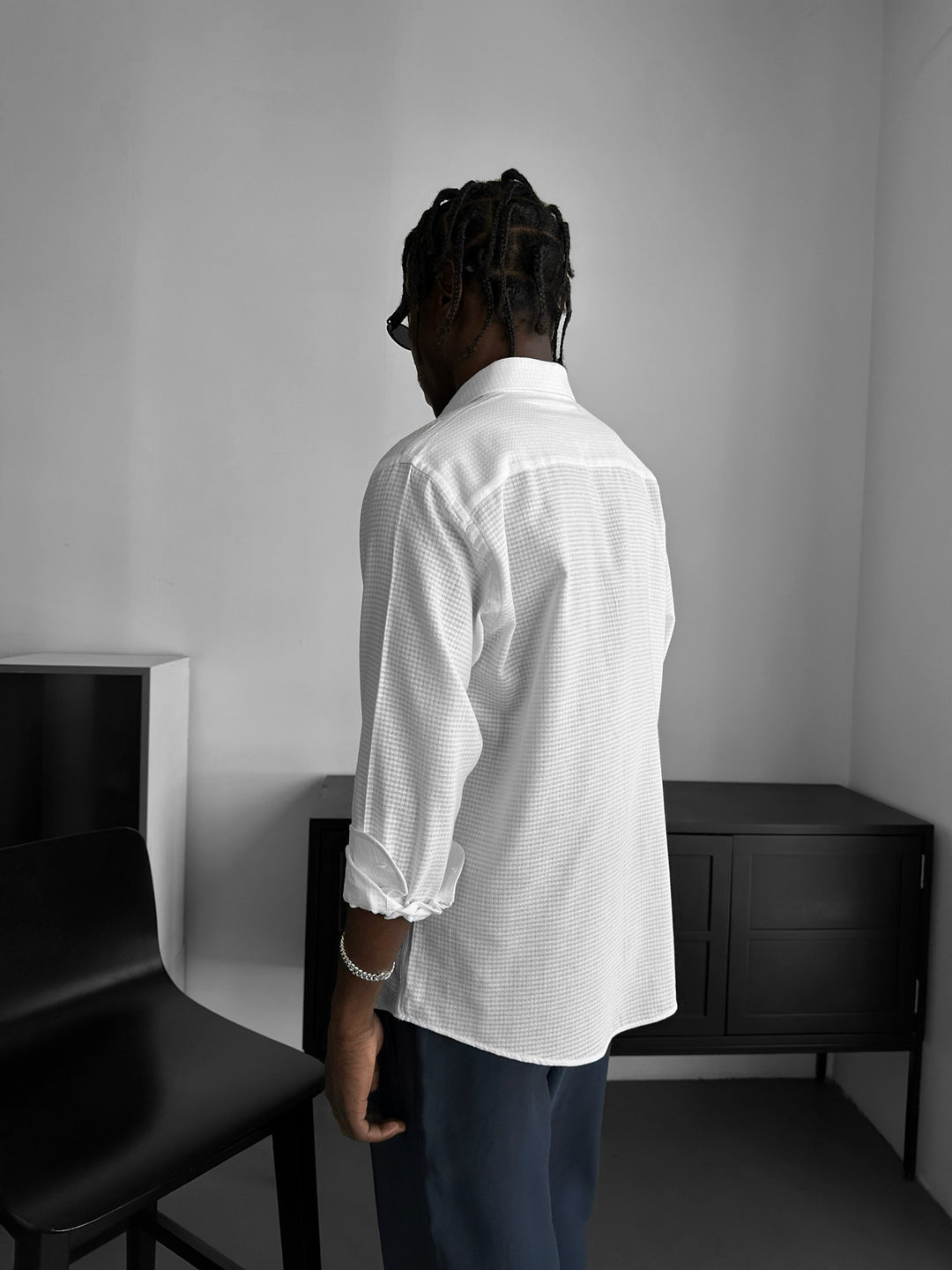 Regular Fit Textured Shirt - White