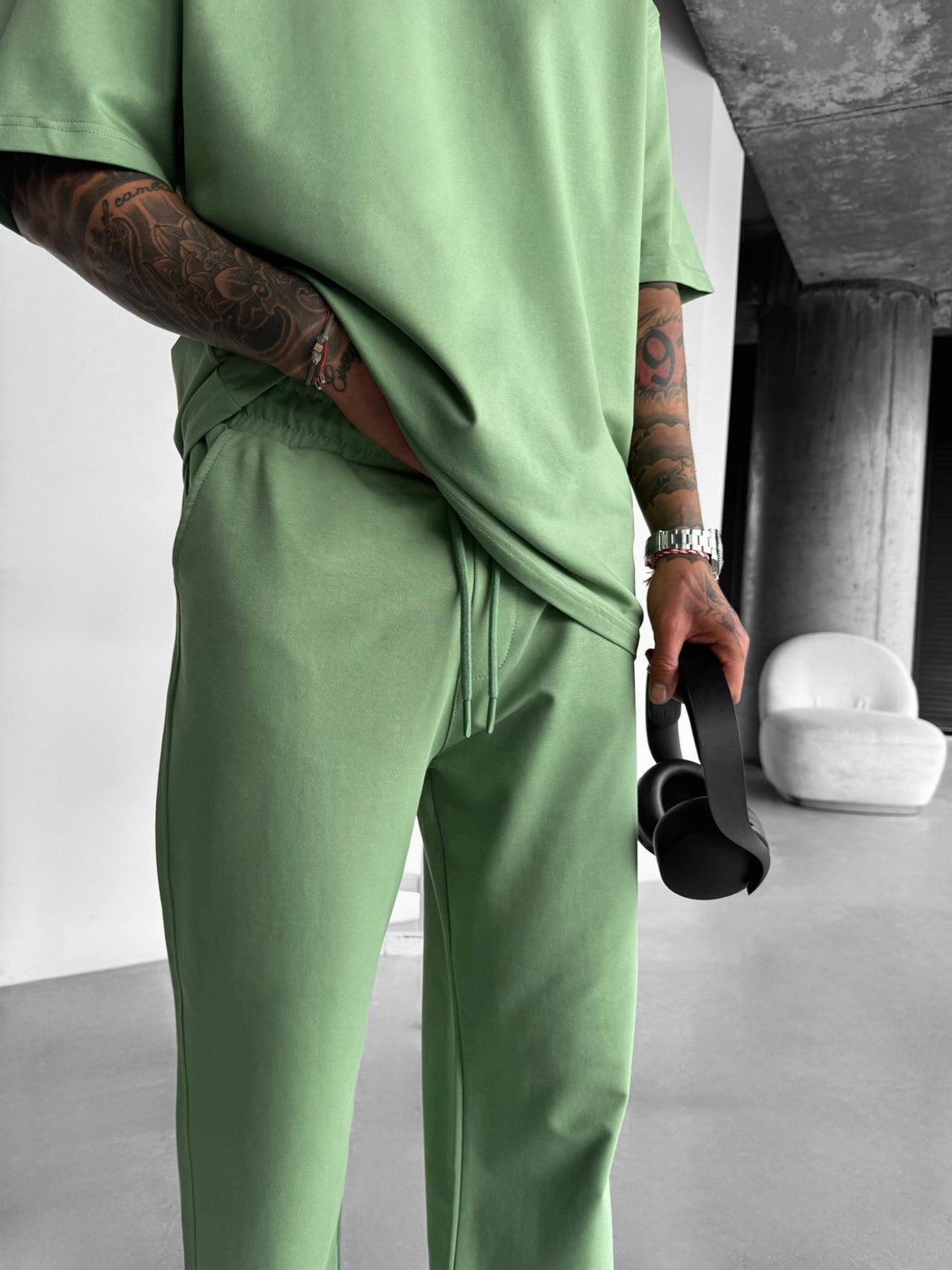 Loose Fit Trousers - Grass