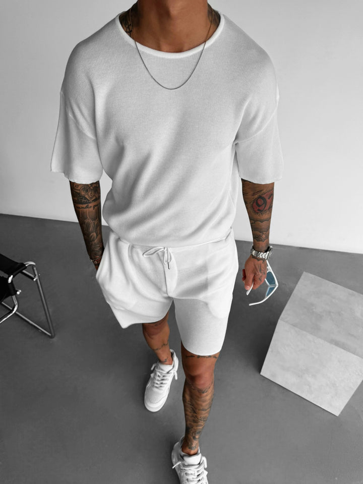 Oversize Knit T-Shirt- White