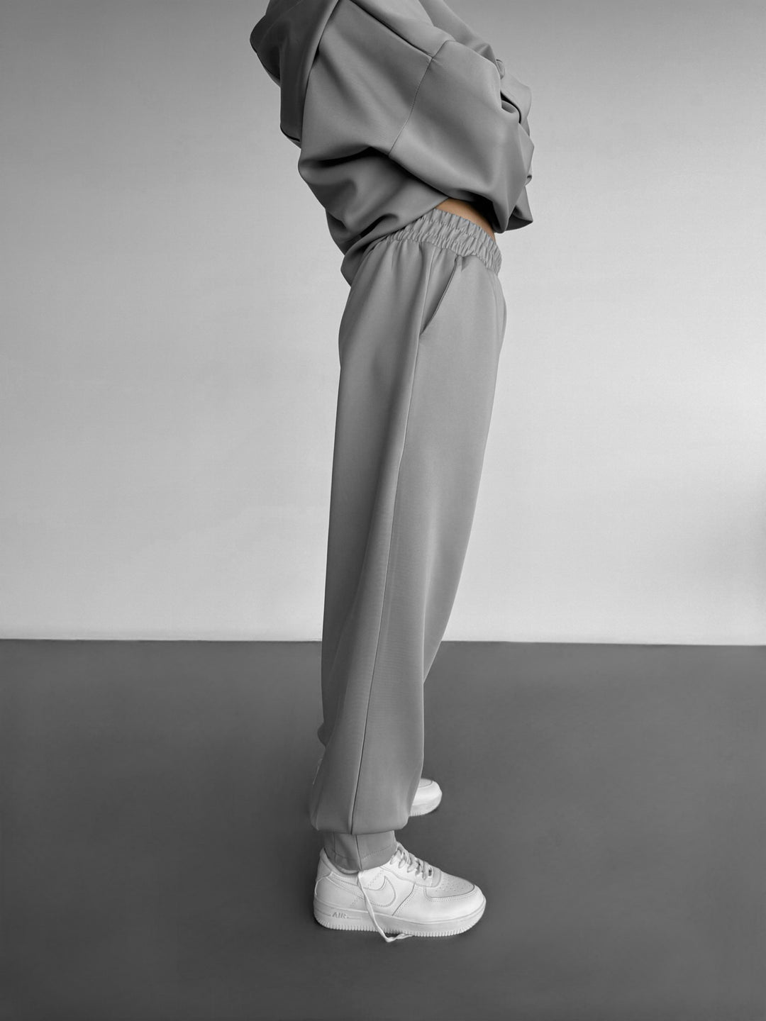 Diver Fabric Chic Trousers - Grey