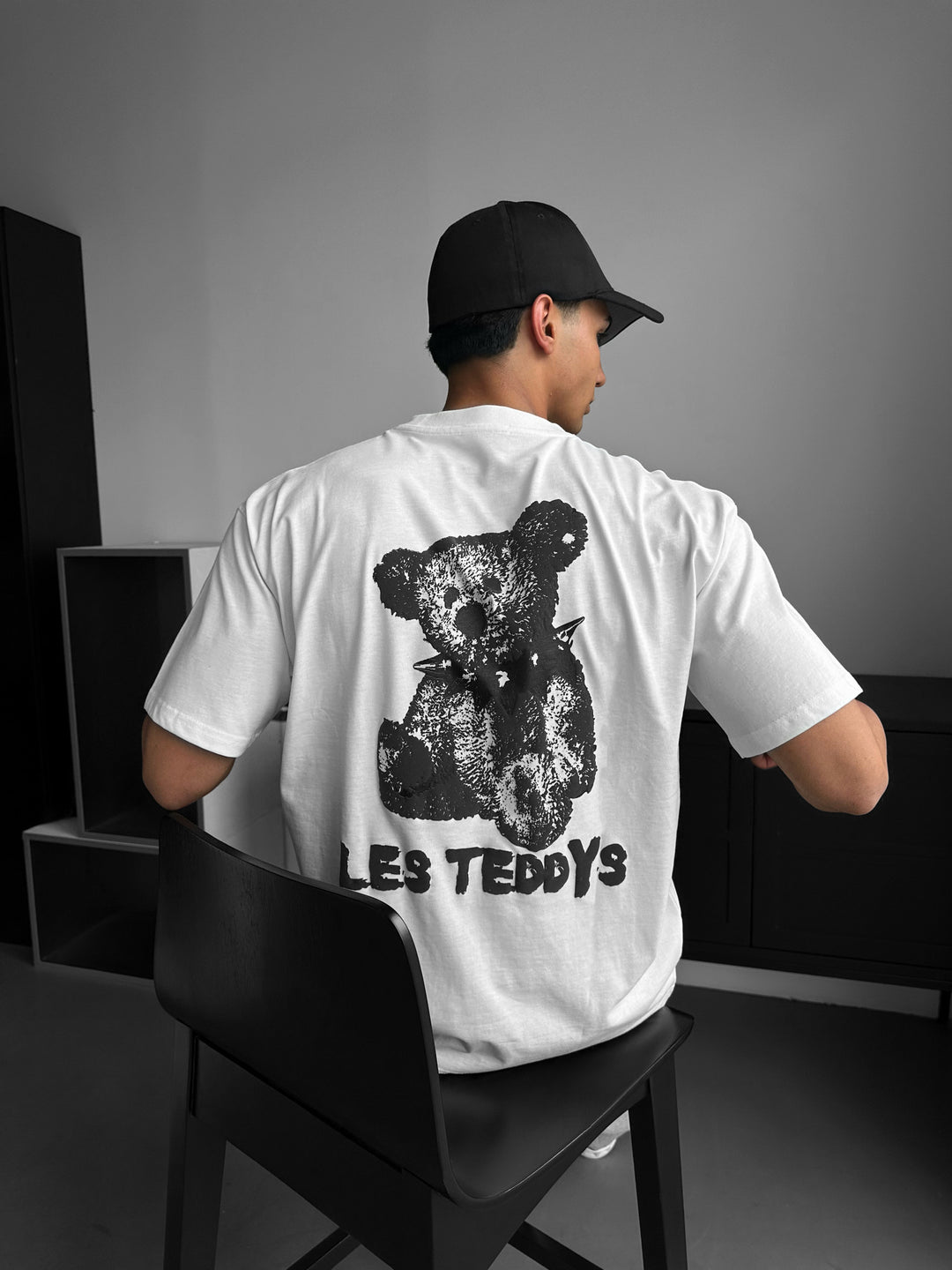 Oversize 'Les Teddys' T-Shirt - Ecru and Black