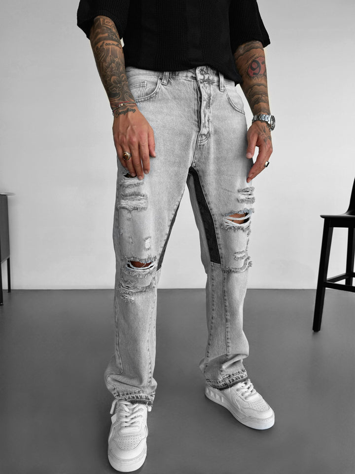 Baggy Torn Jeans - Grey