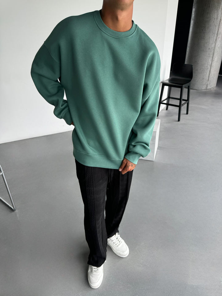 Oversize Basic Sweatshirt - Faded Green